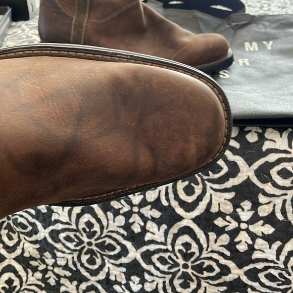 Men’s Size 13 Cole Hahn Mid Calf Brown Leather Boots - Picture 2 of 12